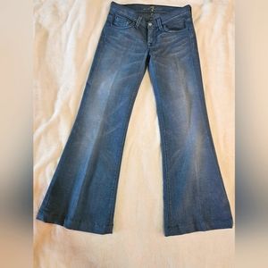 7 for All Mankind, womens 24,blue denim flare jean.  Classic low rise.